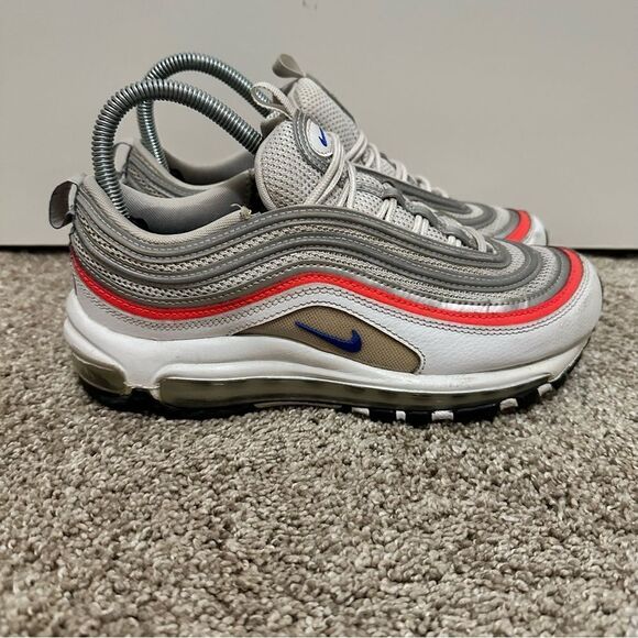 Nike Air Max 97 ESS White/Racer Blue Flash Crimson Women’s Size 7 - Picture 2 of 10